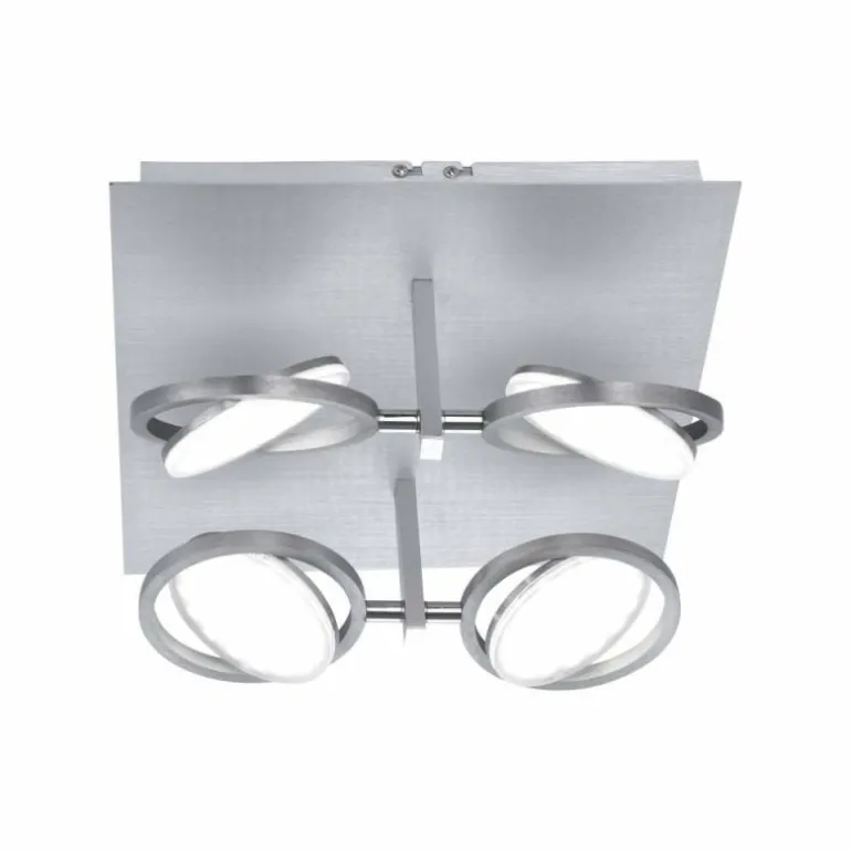 Plafonnier Paul Neuhaus Q-Orbit LED Aluminium, 4 lumières, Télécommandes