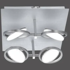 Plafonnier Paul Neuhaus Q-Orbit LED Aluminium, 4 lumières, Télécommandes