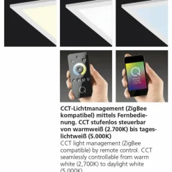 Plafonnier Paul Neuhaus Q-Flag LED Blanc, 1 lumière, Télécommandes