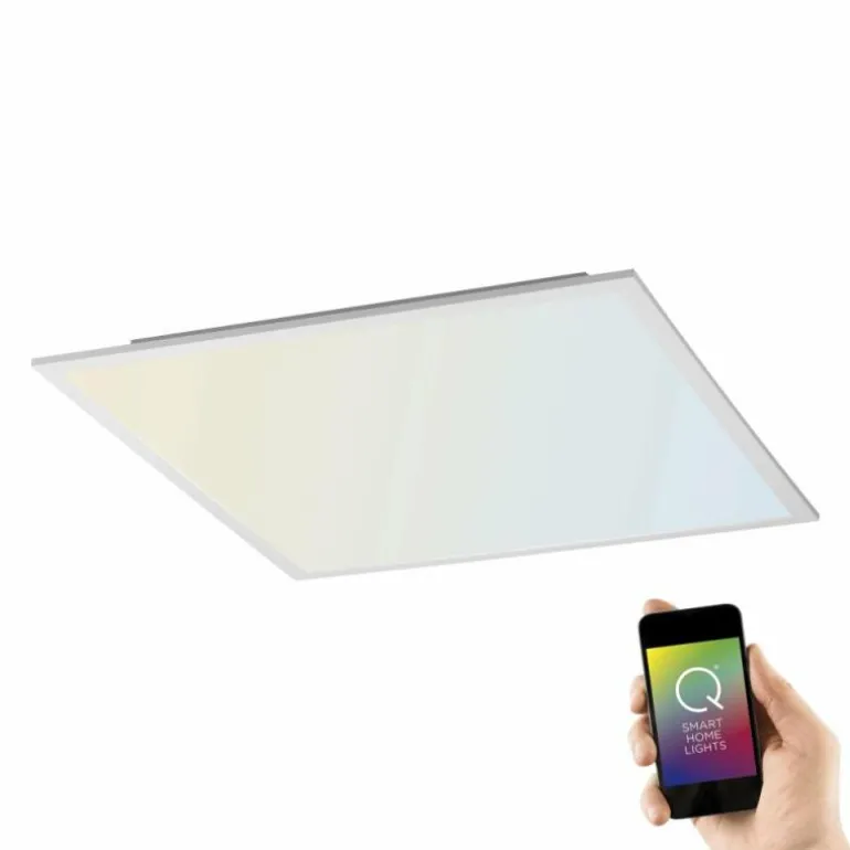 Plafonnier Paul Neuhaus Q-Flag LED Blanc, 1 lumière, Télécommandes