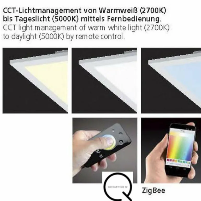 Plafonnier Paul Neuhaus Q-Flag LED Blanc, 1 lumière, Télécommandes