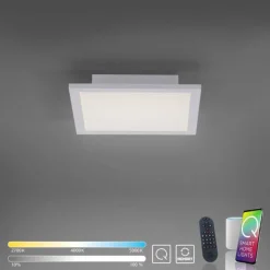 Plafonnier Paul Neuhaus Q-Flag LED Blanc, 1 lumière, Télécommandes