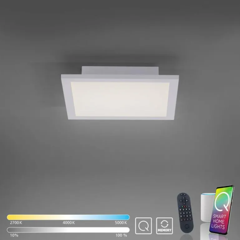 Plafonnier Paul Neuhaus Q-Flag LED Blanc, 1 lumière, Télécommandes