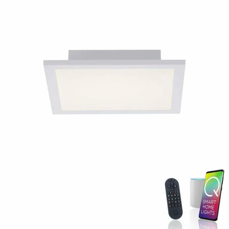 Plafonnier Paul Neuhaus Q-Flag LED Blanc, 1 lumière, Télécommandes