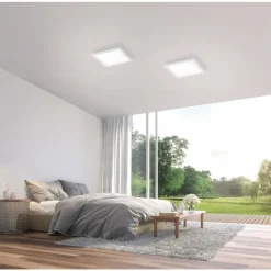 Plafonnier Paul Neuhaus Q-Flag LED Blanc, 1 lumière, Télécommandes