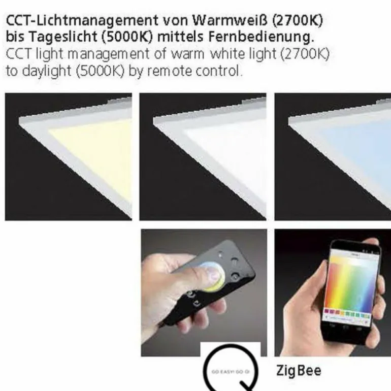 Plafonnier Paul Neuhaus Q-Flag LED Blanc, 1 lumière, Télécommandes