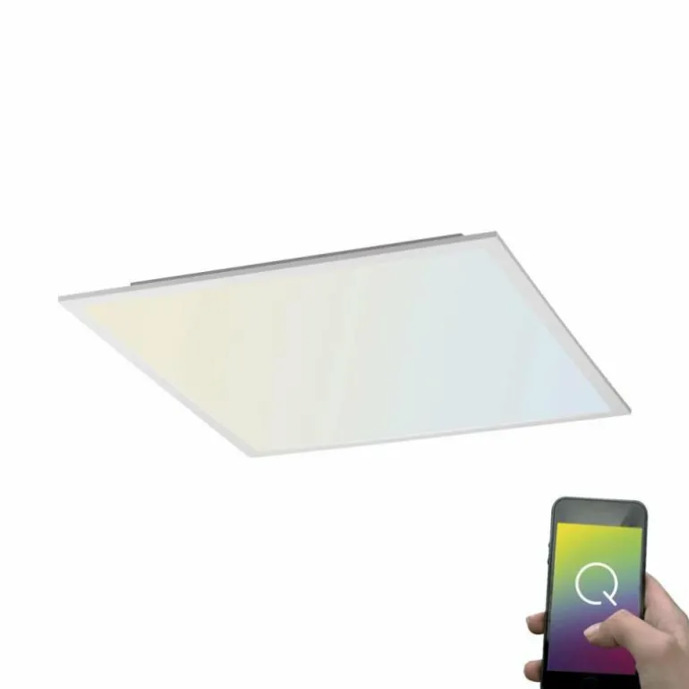 Plafonnier Paul Neuhaus Q-Flag LED Blanc, 1 lumière, Télécommandes