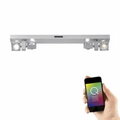 Plafonnier Paul Neuhaus Q-NEMO LED Aluminium, 8 lumières, Télécommandes, Changeur de couleurs