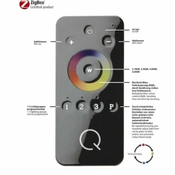 Plafonnier Paul Neuhaus Q-NEMO LED Aluminium, 8 lumières, Télécommandes, Changeur de couleurs