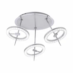 Plafonnier Paul Neuhaus Q-AMY LED Acier inoxydable, 6 lumières, Télécommandes