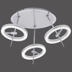 Plafonnier Paul Neuhaus Q-AMY LED Acier inoxydable, 6 lumières, Télécommandes