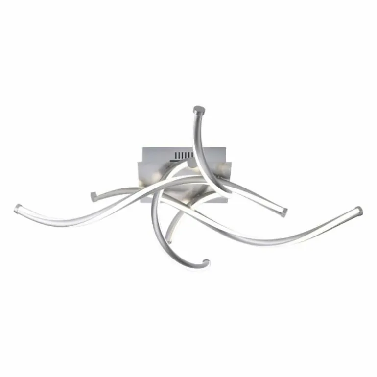 Plafonnier Paul Neuhaus Q-MALINA LED Nickel mat, 4 lumières, Télécommandes