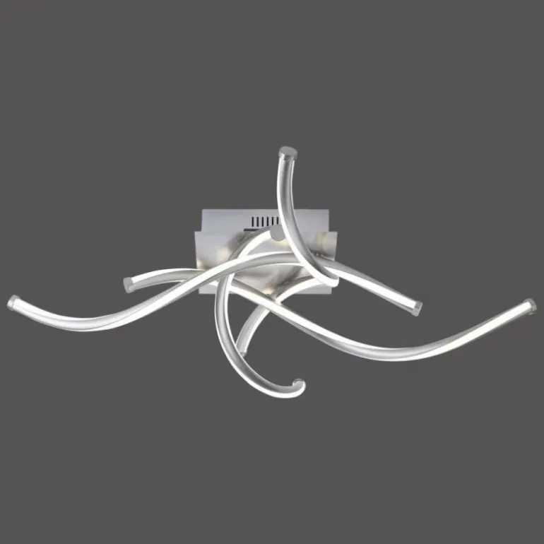 Plafonnier Paul Neuhaus Q-MALINA LED Nickel mat, 4 lumières, Télécommandes