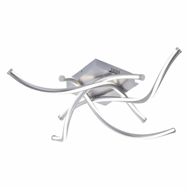 Plafonnier Paul Neuhaus Q-MALINA LED Nickel mat, 4 lumières, Télécommandes