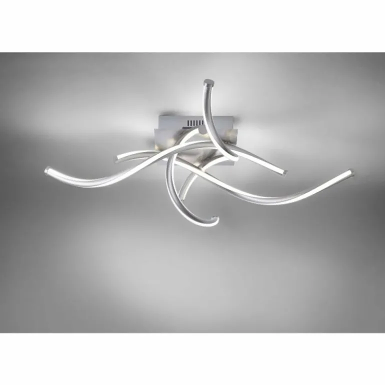 Plafonnier Paul Neuhaus Q-MALINA LED Nickel mat, 4 lumières, Télécommandes