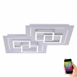 Plafonnier Paul Neuhaus Q-LINEA LED Nickel mat, 8 lumières, Télécommandes