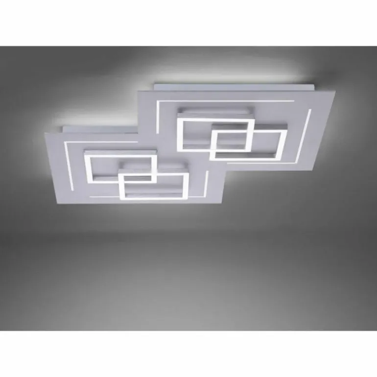 Plafonnier Paul Neuhaus Q-LINEA LED Nickel mat, 8 lumières, Télécommandes