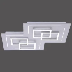 Plafonnier Paul Neuhaus Q-LINEA LED Nickel mat, 8 lumières, Télécommandes