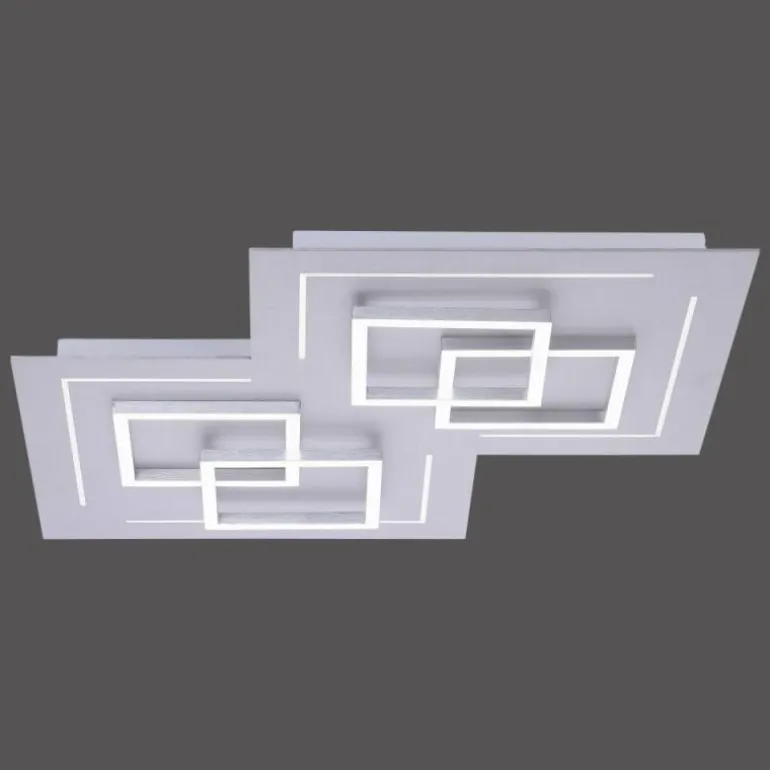 Plafonnier Paul Neuhaus Q-LINEA LED Nickel mat, 8 lumières, Télécommandes