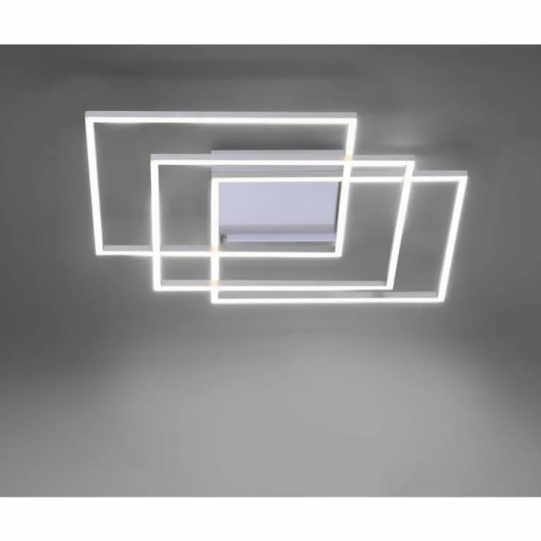 Plafonnier Paul Neuhaus Q-INIGO LED Nickel mat, 3 lumières, Télécommandes