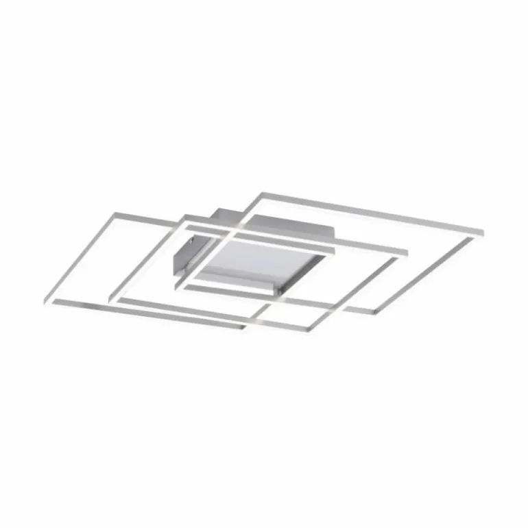 Plafonnier Paul Neuhaus Q-INIGO LED Nickel mat, 3 lumières, Télécommandes