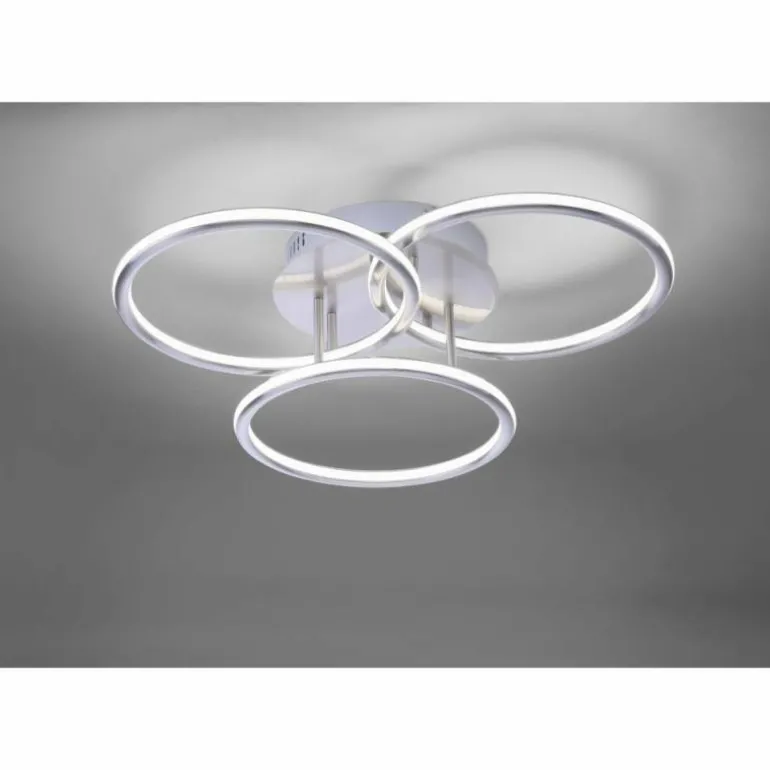 Plafonnier Paul Neuhaus Q-NEVIO LED Nickel mat, 3 lumières, Télécommandes