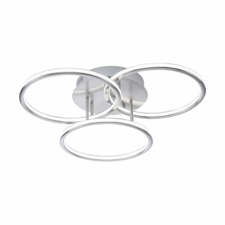 Plafonnier Paul Neuhaus Q-NEVIO LED Nickel mat, 3 lumières, Télécommandes