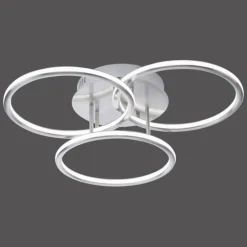 Plafonnier Paul Neuhaus Q-NEVIO LED Nickel mat, 3 lumières, Télécommandes