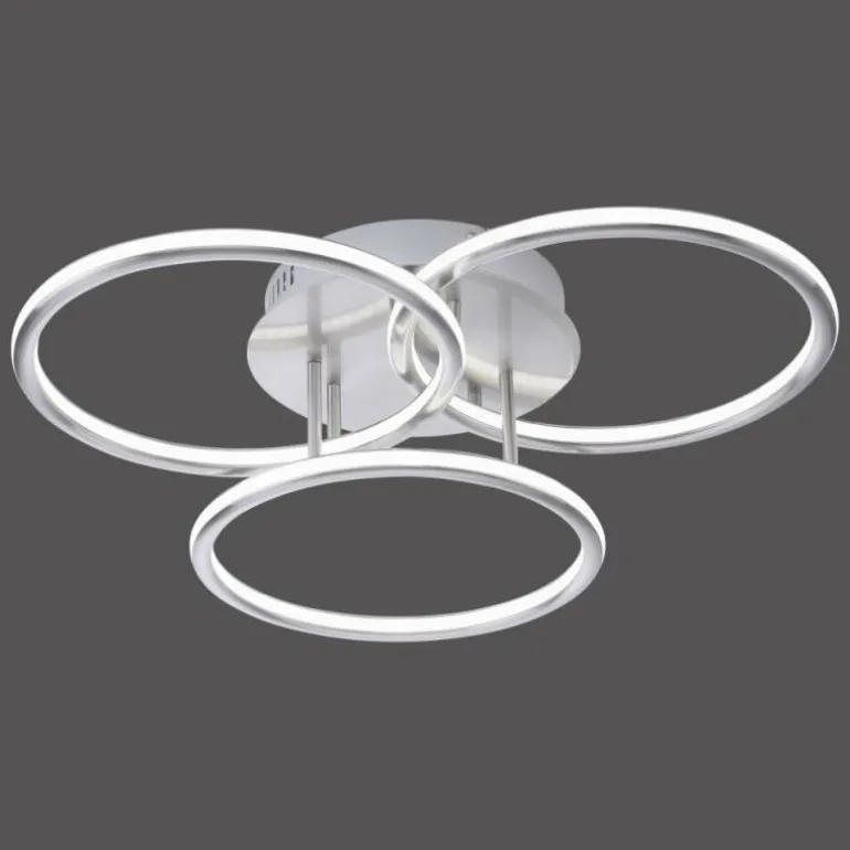 Plafonnier Paul Neuhaus Q-NEVIO LED Nickel mat, 3 lumières, Télécommandes