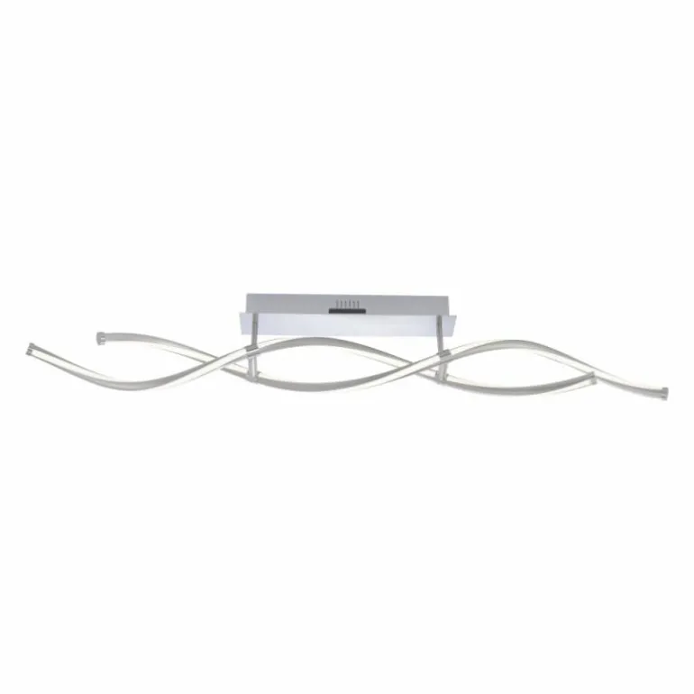 Plafonnier Paul Neuhaus Q-MALINA LED Acier inoxydable, 2 lumières, Télécommandes