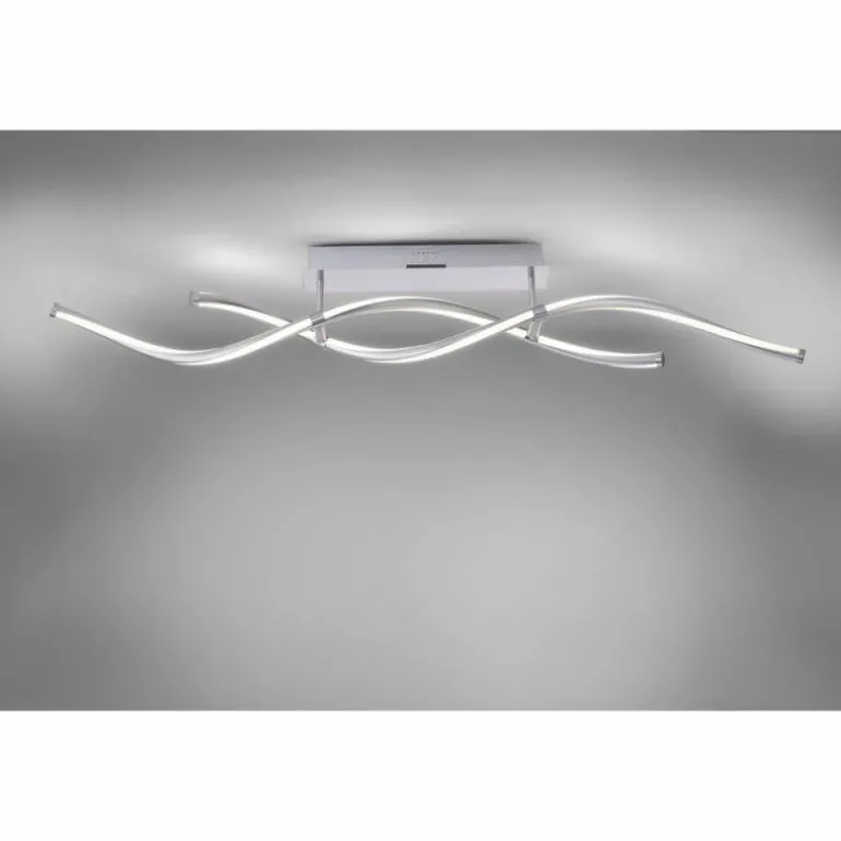 Plafonnier Paul Neuhaus Q-MALINA LED Acier inoxydable, 2 lumières, Télécommandes