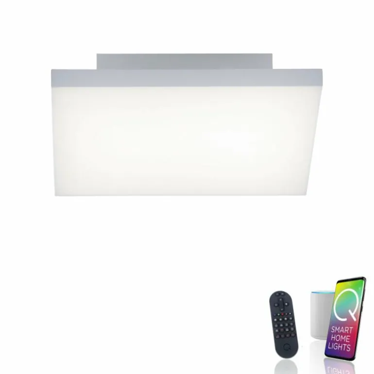 Plafonnier Paul Neuhaus Q-FLAG LED Blanc, 1 lumière, Télécommandes, Changeur de couleurs