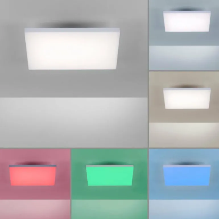 Plafonnier Paul Neuhaus Q-FLAG LED Blanc, 1 lumière, Télécommandes, Changeur de couleurs