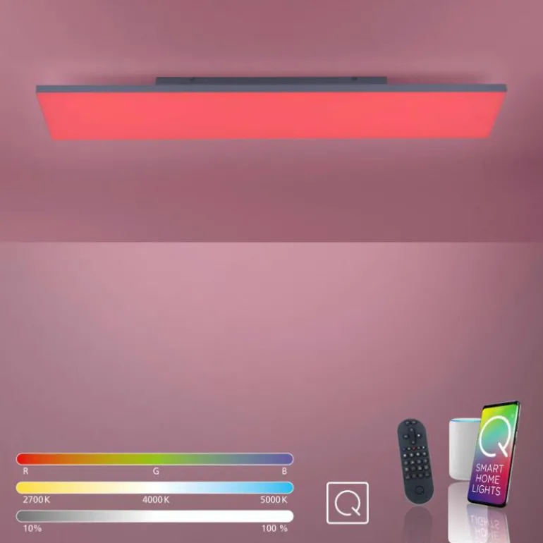 Plafonnier Paul Neuhaus Q-FLAG LED Blanc, 1 lumière, Télécommandes, Changeur de couleurs