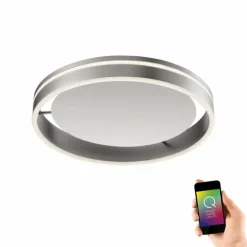 Plafonnier Paul Neuhaus Q-VITO LED Acier inoxydable, 1 lumière, Télécommandes