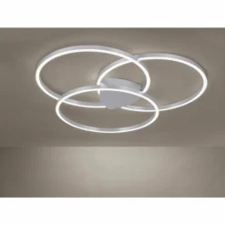 Plafonnier Paul Neuhaus Q-KATE LED Argenté, 3 lumières, Télécommandes