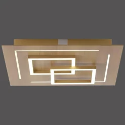 Plafonnier Paul Neuhaus Q-LINEA LED Bois clair, 4 lumières, Télécommandes