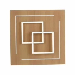 Plafonnier Paul Neuhaus Q-LINEA LED Bois clair, 4 lumières, Télécommandes