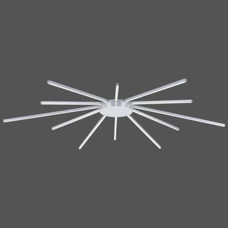 Plafonnier Paul Neuhaus Q-SUNSHINE LED Aluminium, 12 lumières, Télécommandes