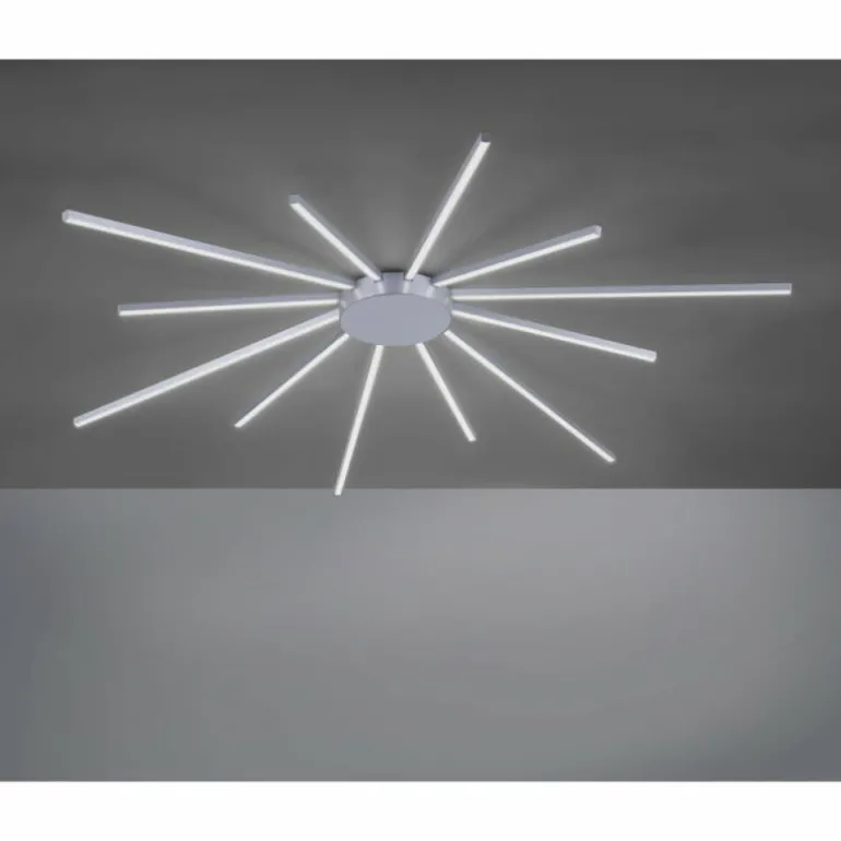 Plafonnier Paul Neuhaus Q-SUNSHINE LED Aluminium, 12 lumières, Télécommandes