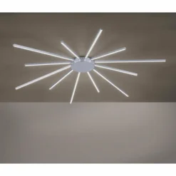 Plafonnier Paul Neuhaus Q-SUNSHINE LED Aluminium, 12 lumières, Télécommandes