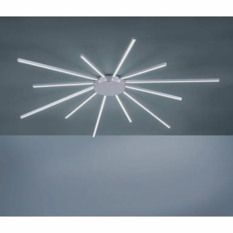 Plafonnier Paul Neuhaus Q-SUNSHINE LED Aluminium, 12 lumières, Télécommandes