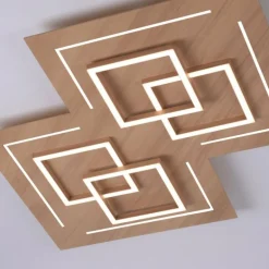 Plafonnier Paul Neuhaus Q-LINEA LED Bois clair, 8 lumières, Télécommandes