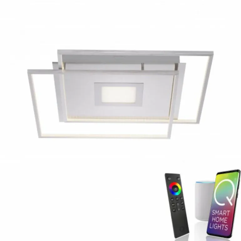 Plafonnier Paul Neuhaus Q-AMIRA LED Nickel mat, 1 lumière, Télécommandes