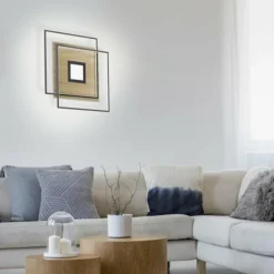 Plafonnier Paul Neuhaus Q-AMIRA LED Bois clair, 1 lumière, Télécommandes