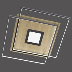 Plafonnier Paul Neuhaus Q-AMIRA LED Bois clair, 1 lumière, Télécommandes