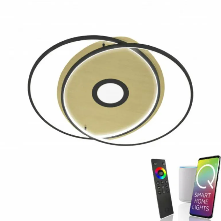 Plafonnier Paul Neuhaus Q-AMIRA LED Noir, 1 lumière, Télécommandes