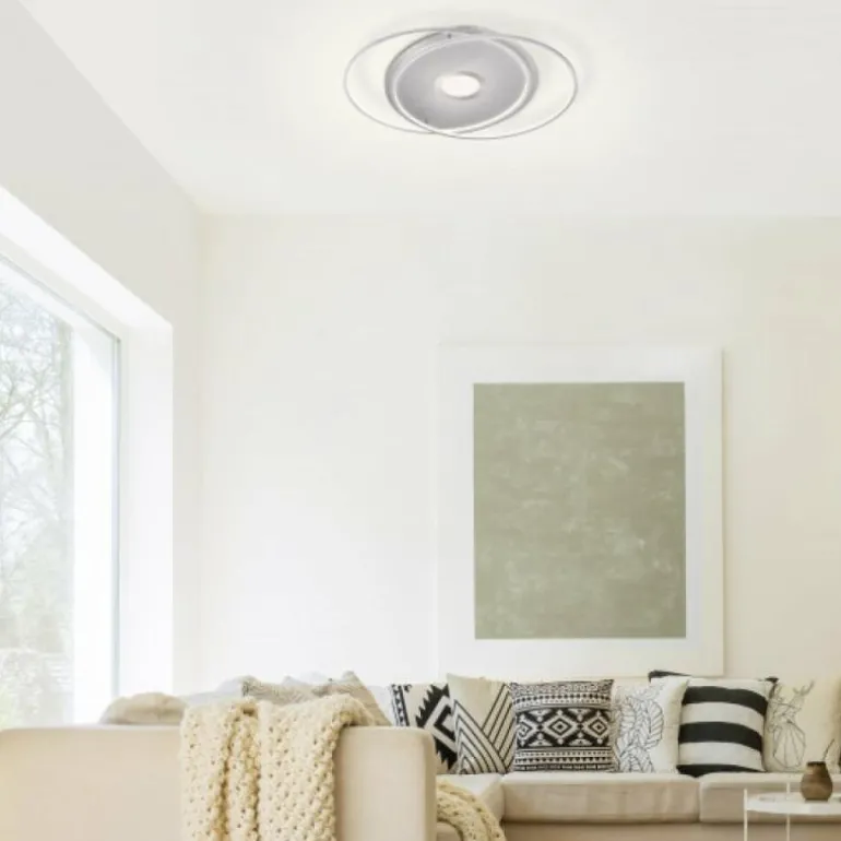 Plafonnier Paul Neuhaus Q-AMIRA LED Acier brossé, 1 lumière, Télécommandes