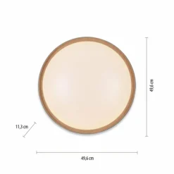Plafonnier Paul Neuhaus Q-EMILIA LED Gris, Couleur bois, 1 lumière, Télécommandes