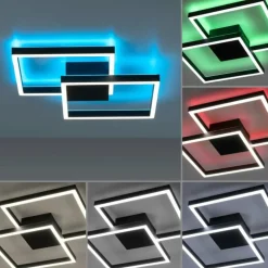 Plafonnier Paul Neuhaus Q-MARKO LED Noir, 1 lumière, Télécommandes, Changeur de couleurs